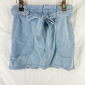 American Eagle High Waisted Paperbag Mini Denim Skirt Size S